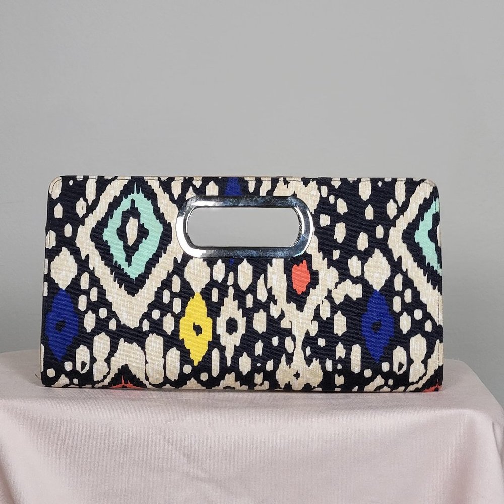Cato Multi-Colored Patterned Clutch - image 1